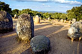 Megaliti neolitici nella zona di Evora. Cromeleque dos Almendres.